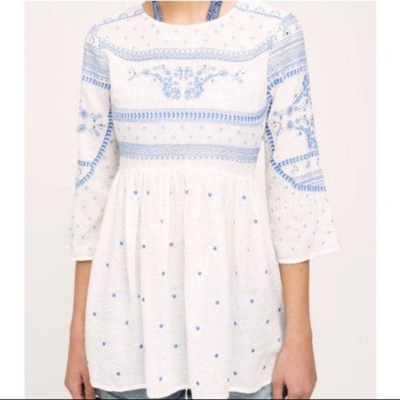 Anthropologie Tops - Anthropologie Mermaid Tunic Boho Top Blouse Tee B